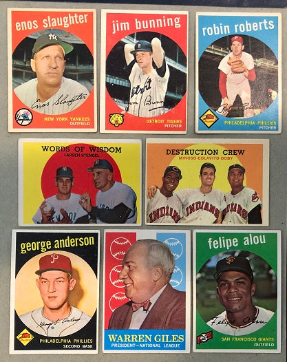 1959 Topps Set Lot 65 Diff VG-EX/EX Anderson Bunning Slaughter 415082