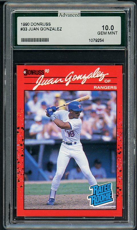 1990 Donruss #033 Juan Gonzalez Rangers AGS 10 415941