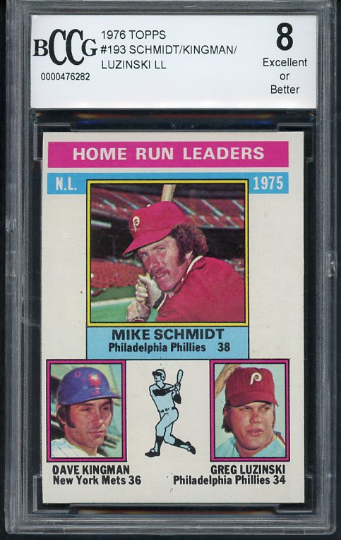 1976 Topps Baseball #193 N.L. Home Run Leaders Mike Schmidt BCCG 8 415950