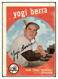 1959 Topps Baseball #180 Yogi Berra Yankees VG 416244