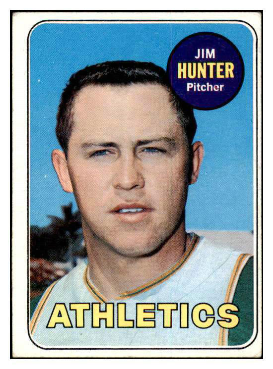 1969 Topps Baseball #235 Catfish Hunter A's EX 416326