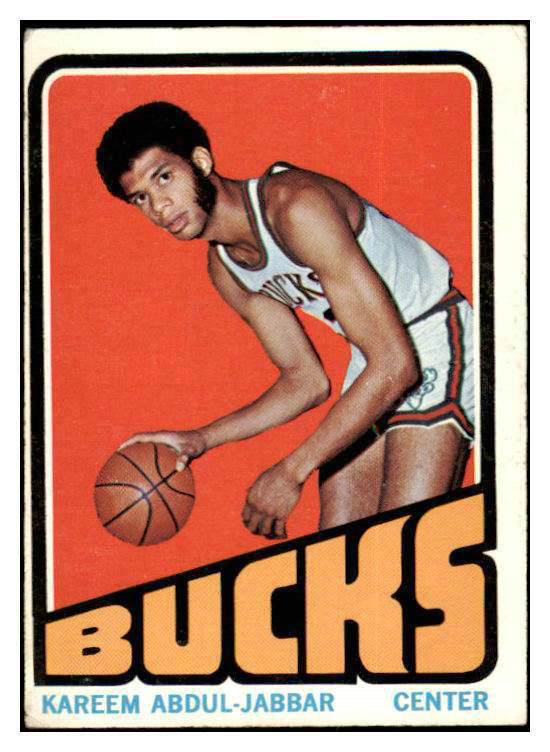1972 Topps Basketball #100 Kareem Abdul Jabbar Bucks VG/VG-EX 416422