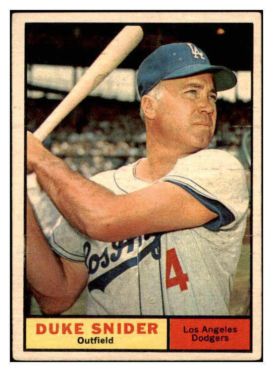 1961 Topps Baseball #443 Duke Snider Dodgers EX+/EX-MT 416507