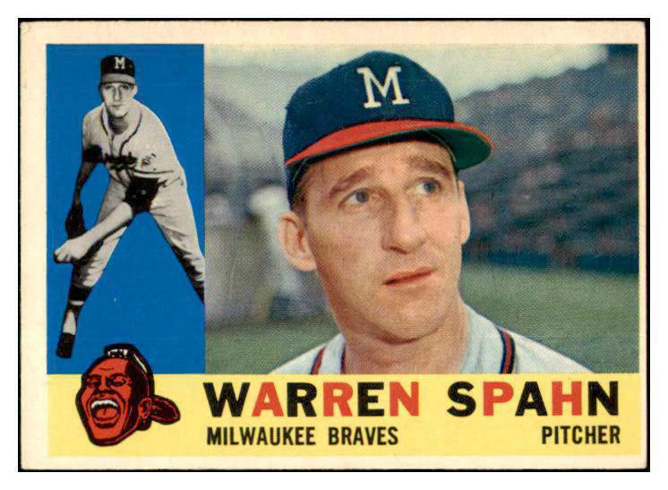 1960 Topps Baseball #445 Warren Spahn Braves EX+/EX-MT 416549