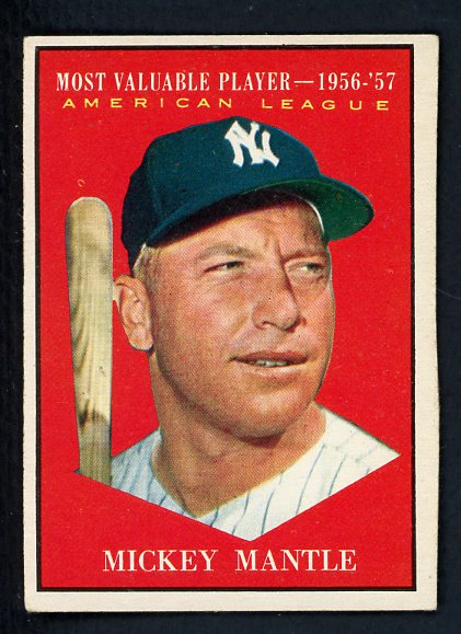 1961 Topps Baseball #475 Mickey Mantle MVP Yankees EX+/EX-MT 416653