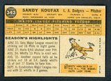 1960 Topps Baseball #343 Sandy Koufax Dodgers EX-MT 416932