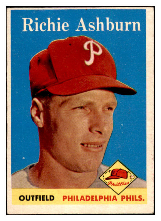 1958 Topps Baseball #230 Richie Ashburn Phillies VG-EX 417139