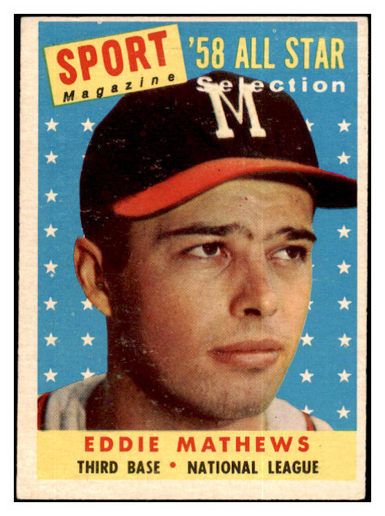 1958 Topps Baseball #480 Eddie Mathews A.S. Braves EX-MT 417150