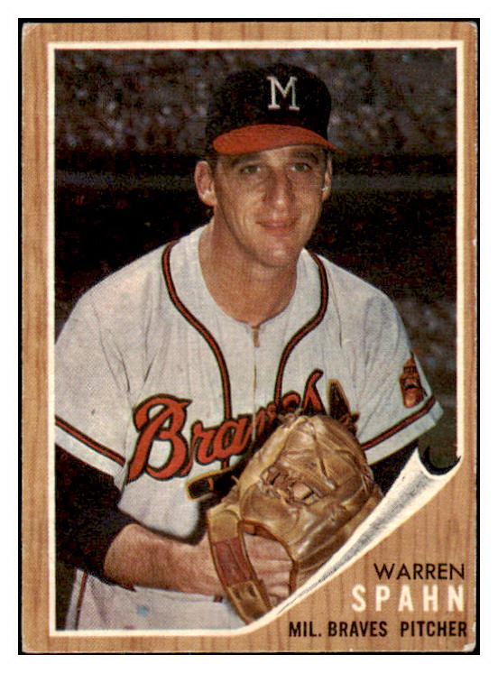 1962 Topps Baseball #100 Warren Spahn Braves EX 417211