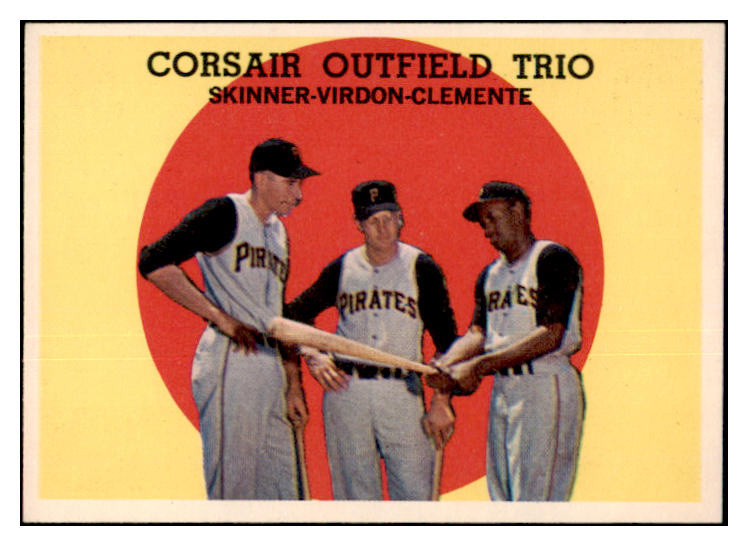 1959 Topps Baseball #543 Roberto Clemente Bill Virdon VG-EX crease 417304