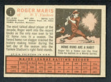 1962 Topps Baseball #001 Roger Maris Yankees EX-MT 417406