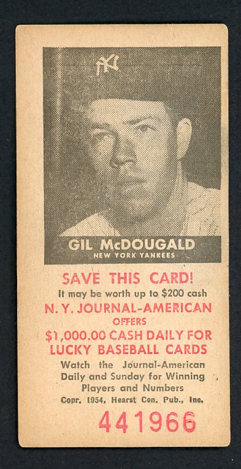 1954 New York Journal American Gil McDougald Yankees EX 417727