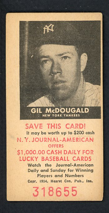 1954 New York Journal American Gil McDougald Yankees EX 417728