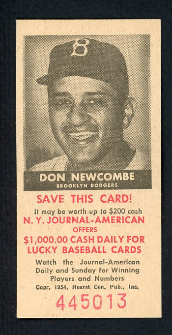 1954 New York Journal American Don Newcombe Dodgers NR-MT 417731