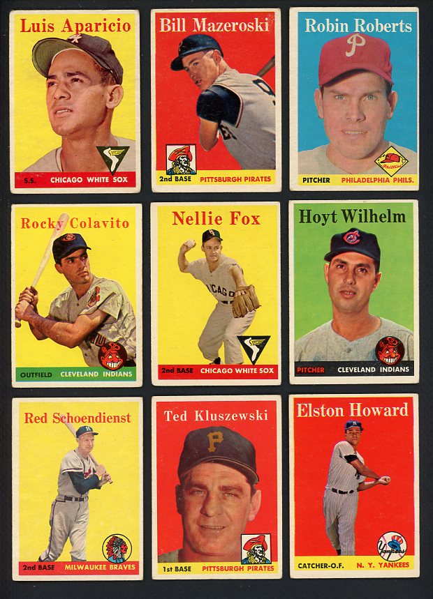 1958 Topps Baseball Set Lot 170 Diff GD-VG Fox Aparicio Wilhelm 417786