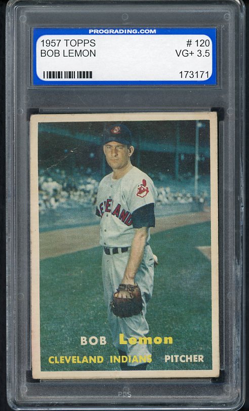 1957 Topps Baseball #120 Bob Lemon Indians PGS 3.5 VG+ 418185