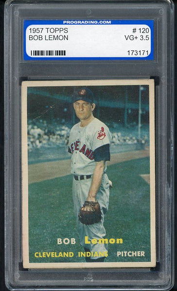 1957 Topps Baseball #120 Bob Lemon Indians PGS 3.5 VG+ 418185
