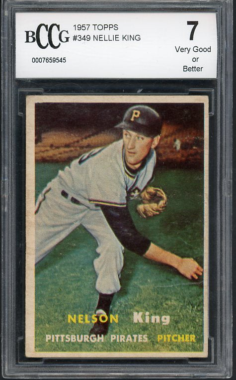 1957 Topps Baseball #349 Nelson King Pirates BCCG 7 418200