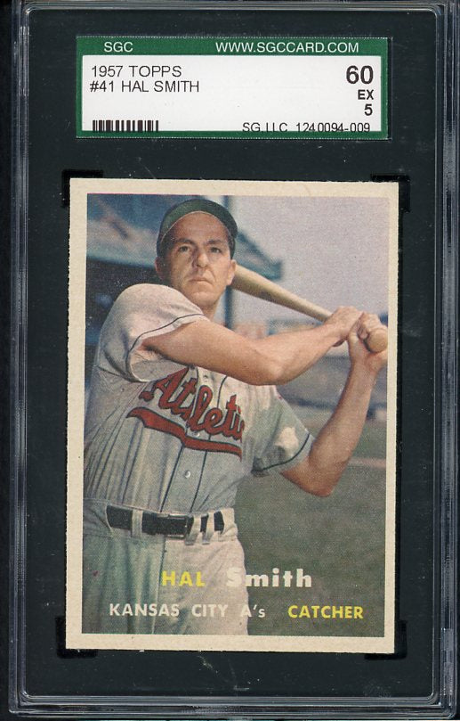 1957 Topps Baseball #041 Hal Smith A's SGC 60 EX 418221