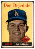 1958 Topps Baseball #025 Don Drysdale Dodgers PR-FR 418308