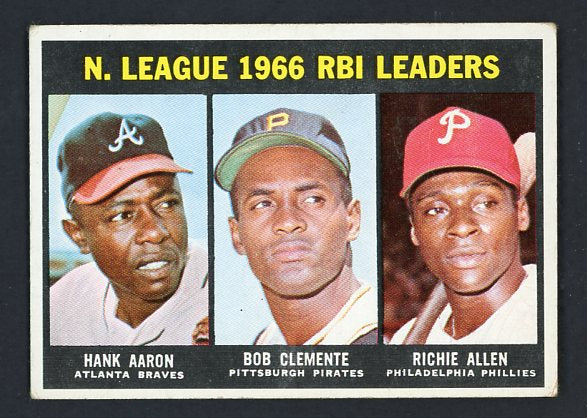 1967 Topps Baseball #242 N.L. RBI Leaders Aaron Clemente EX 418413