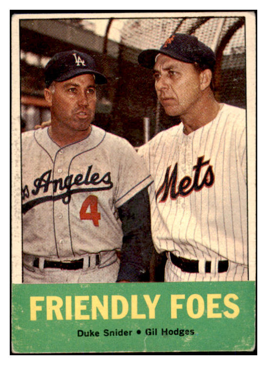 1963 Topps Baseball #068 Duke Snider Gil Hodges VG-EX 418513