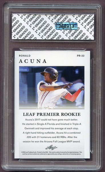 2018 Leaf Premier Rookie #PR22 Ronald Acuna Braves 10 418697