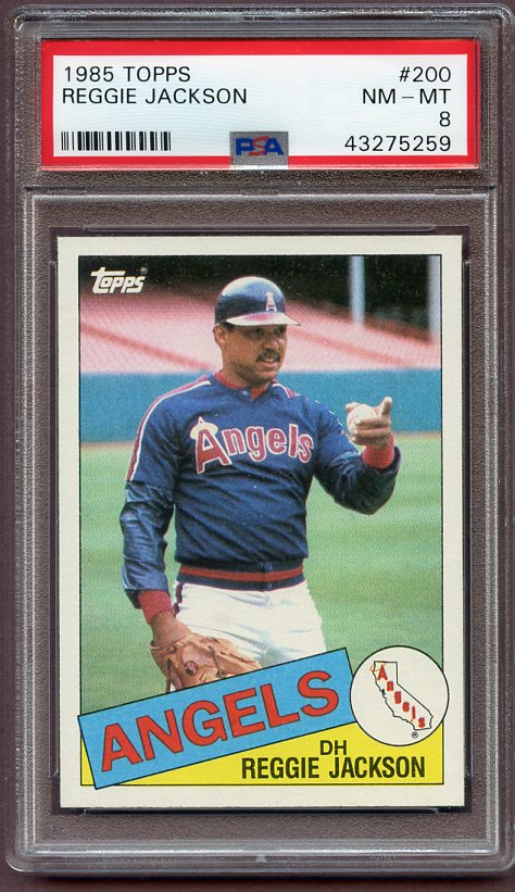 1985 Topps #200 Reggie Jackson Angels PSA 8 NM/MT 418746