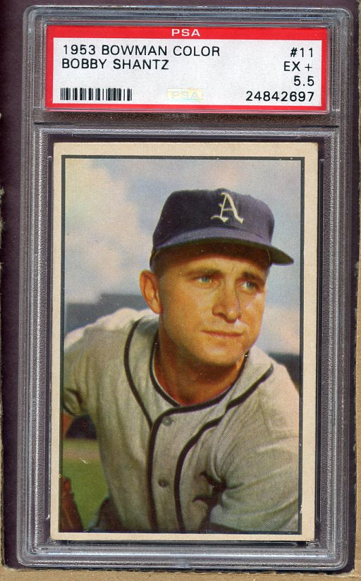 1953 Bowman Color Baseball #011 Bobby Shantz A's PSA 5.5 EX+ 418802