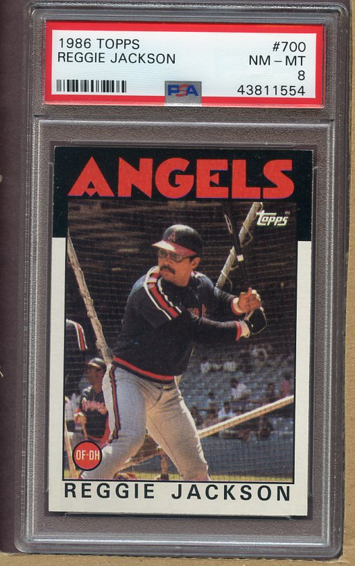 1986 Topps #700 Reggie Jackson Angels PSA 8 NM/MT 418866