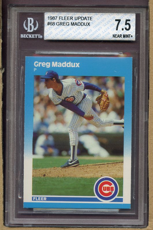 1987 Fleer Update #068 Greg Maddux Cubs BVG 7.5 NM+ 418930