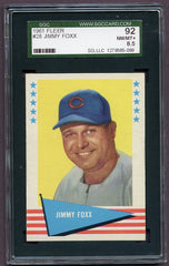 1961 Fleer Baseball #028 Jimmy Foxx A's SGC 92 NM/MT+ 419019