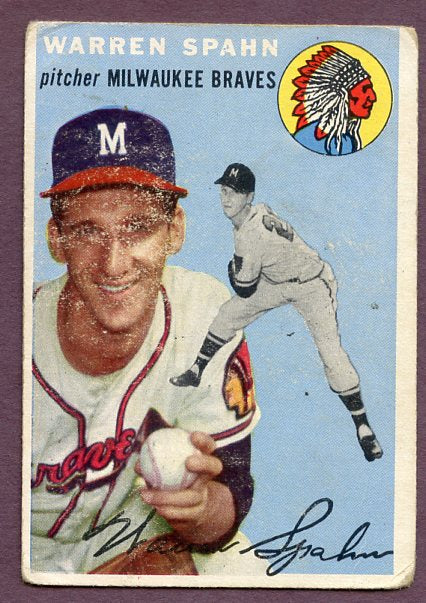 1954 Topps Baseball #020 Warren Spahn Braves FR-GD 419106