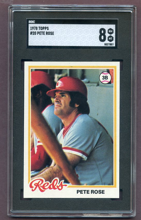 1978 Topps Baseball #020 Pete Rose Reds SGC 8 NM/MT 419338