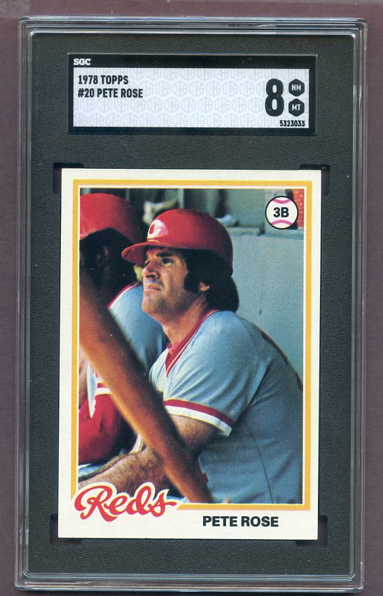 1978 Topps Baseball #020 Pete Rose Reds SGC 8 NM/MT 419340