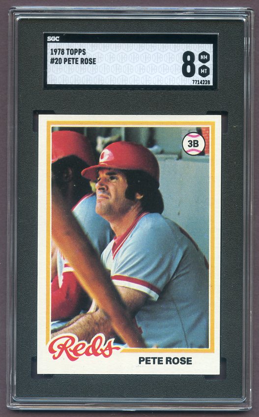 1978 Topps Baseball #020 Pete Rose Reds SGC 8 NM/MT 419341