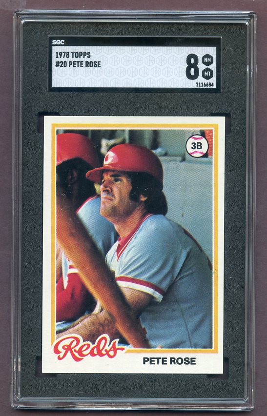 1978 Topps Baseball #020 Pete Rose Reds SGC 8 NM/MT 419342
