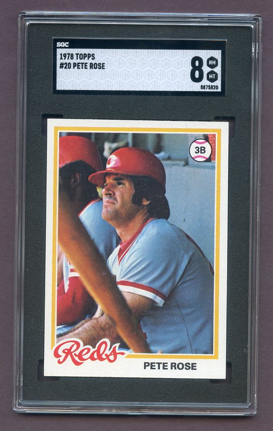 1978 Topps Baseball #020 Pete Rose Reds SGC 8 NM/MT 419344