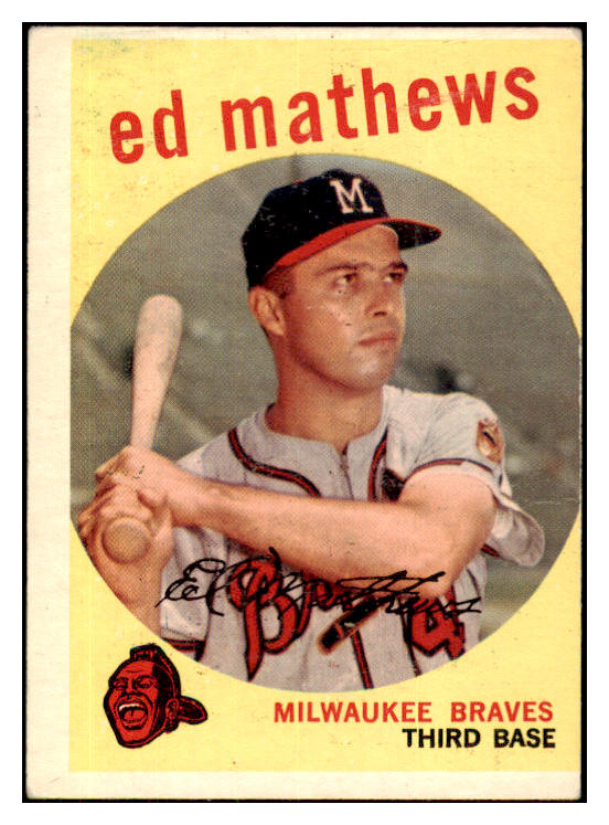 1959 Topps Baseball #450 Eddie Mathews Braves VG-EX 419607