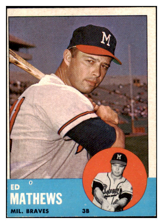 1963 Topps Baseball #275 Eddie Mathews Braves EX-MT 419609