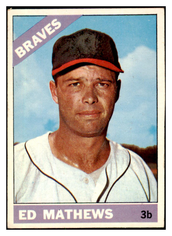 1966 Topps Baseball #200 Eddie Mathews Braves EX 419612