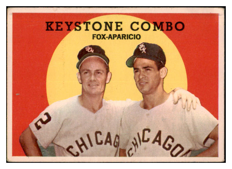 1959 Topps Baseball #408 Luis Aparicio Nellie Fox EX 419628