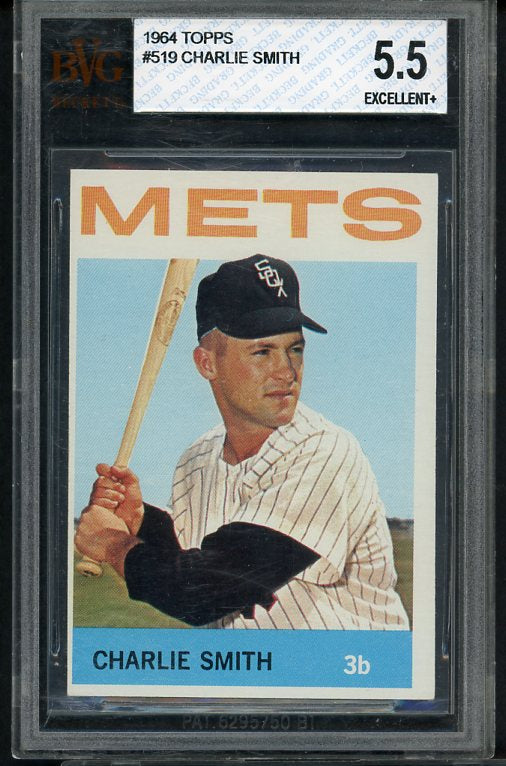 1964 Topps Baseball #519 Charlie Smith Mets BVG 5.5 EX+ 419670
