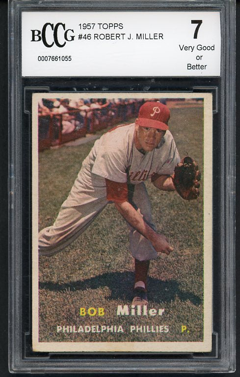 1957 Topps Baseball #046 Bob Miller Phillies BCCG 7 419682