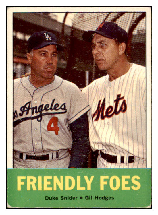 1963 Topps Baseball #068 Duke Snider Gil Hodges Good ink back 419743
