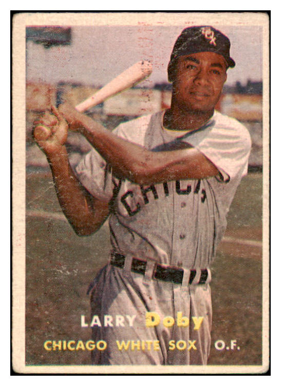 1957 Topps Baseball #085 Larry Doby White Sox Good ink back 419751