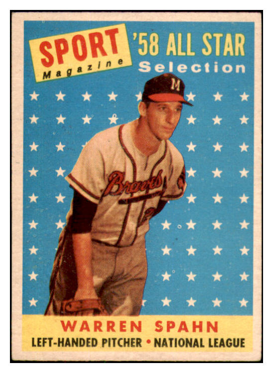 1958 Topps Baseball #494 Warren Spahn A.S. Braves EX-MT 419797