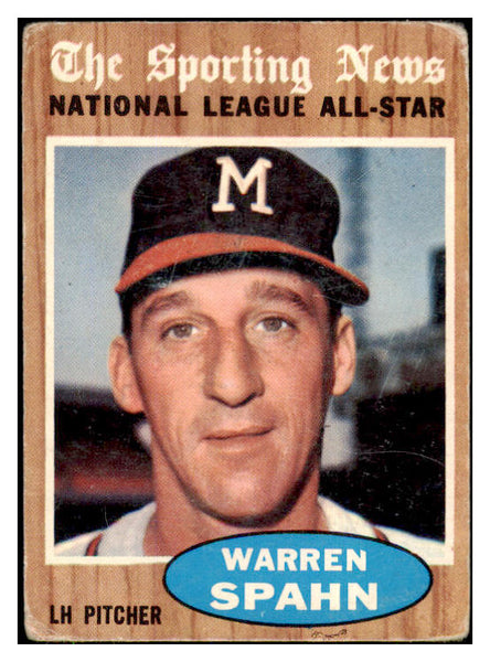 1962 Topps Baseball #399 Warren Spahn A.S. Braves VG 420036
