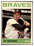 1964 Topps Baseball #035 Eddie Mathews Braves VG-EX 420061