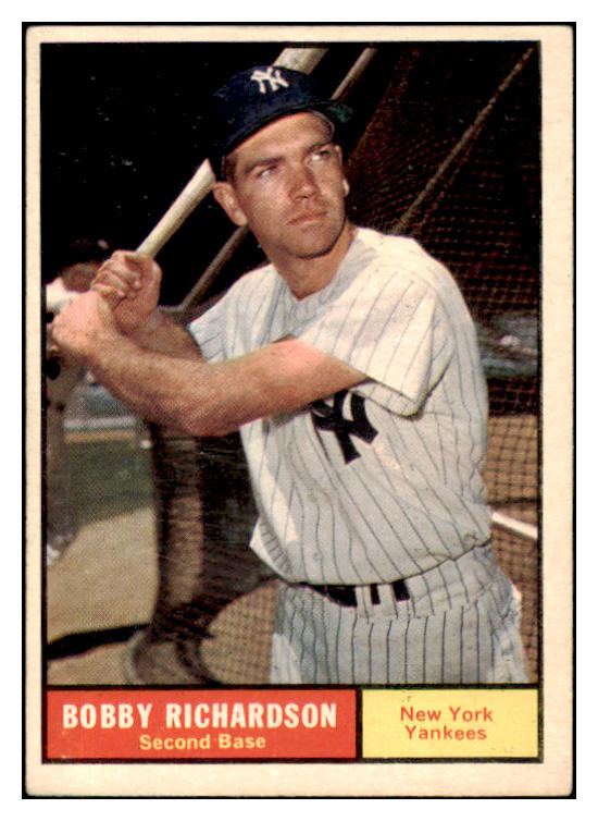 1961 Topps Baseball #180 Bobby Richardson Yankees EX 420167